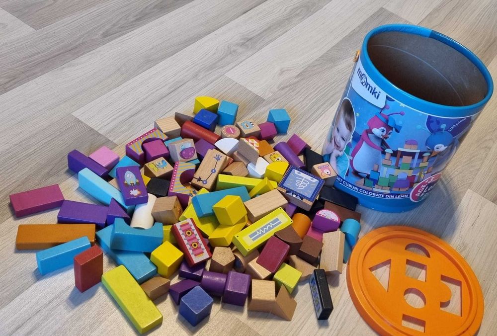 Set jucării educative pentru copii - lemn, puzzle, cărți, sortator