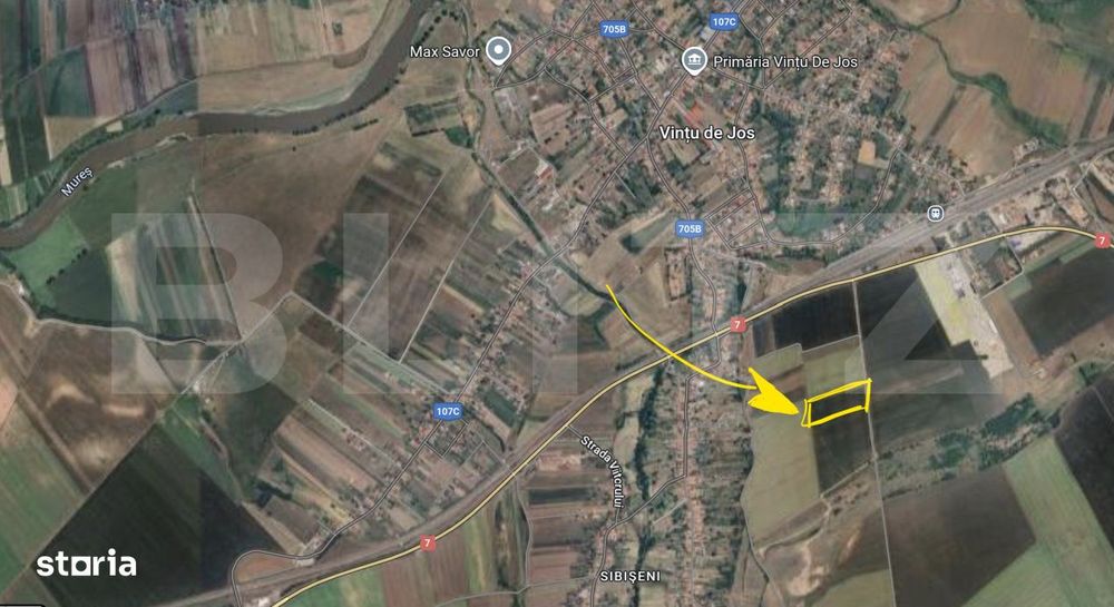 Teren intravilan 7.600 mp – ideal pentru HALĂ industriala, zona Vin