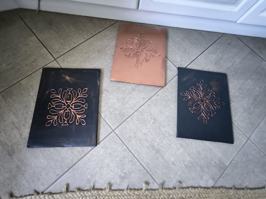 Set X 3 decorațiuni de perete,din carton reciclat, 40X30 cm, negru,cup