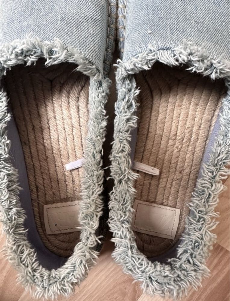 Дънкови чехли Zara мокасини еспадрили