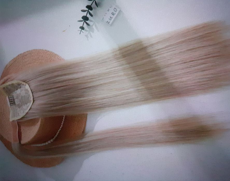 Coada Par Dama Matase Mata Blond 26 Inch Nou
