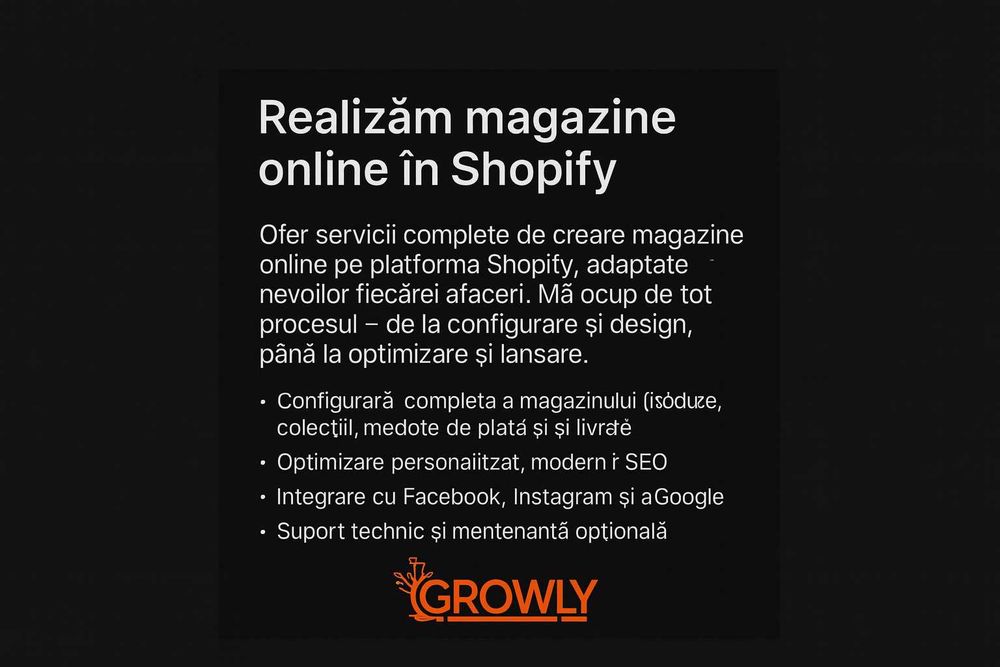 Realizăm magazine online în Shopify