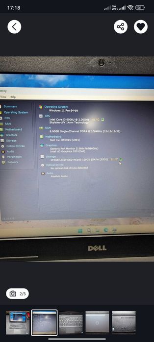 Vând laptop dell impecabil cu baterie buna