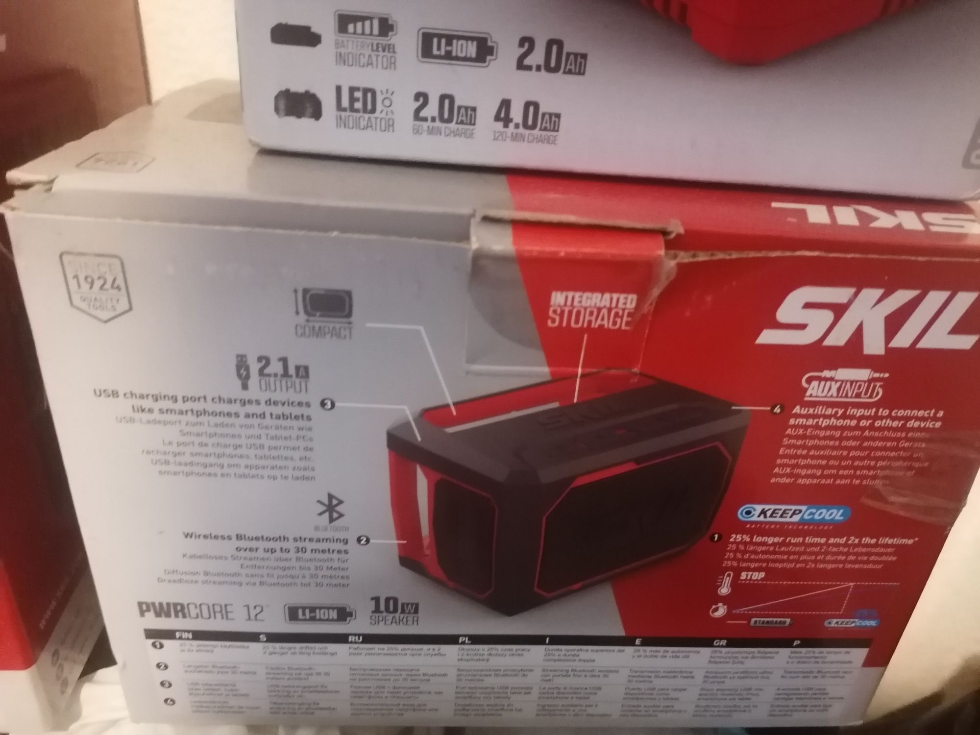 Boxă Bluetooth Skil, Compresor Skil, acumulator Skil