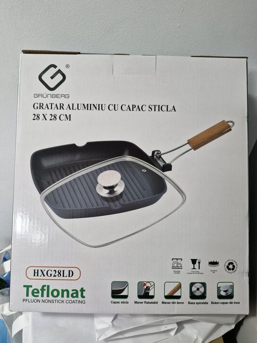 Tigaie grill + capac Grunberg