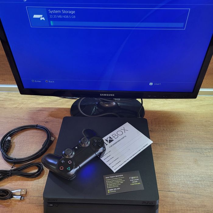 Playstation 4 Slim 500gb с гаранция 6 медеца PS4 Roblox Fortnite