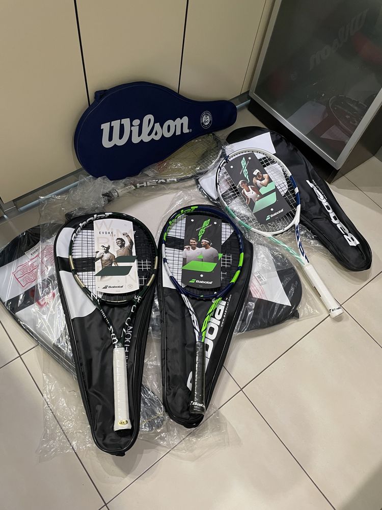 Тенис ракети:HEAD, Babolat, Pro’sPro, Wilson