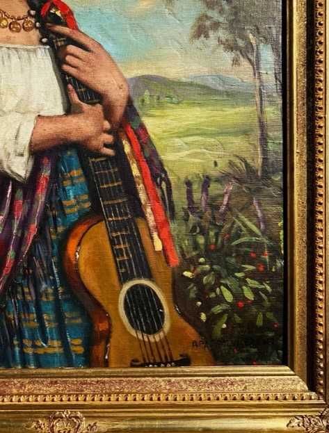 SUPERB, tablou AUTENTIC ulei/pânză/carton, semnat pictor maghiar cotat