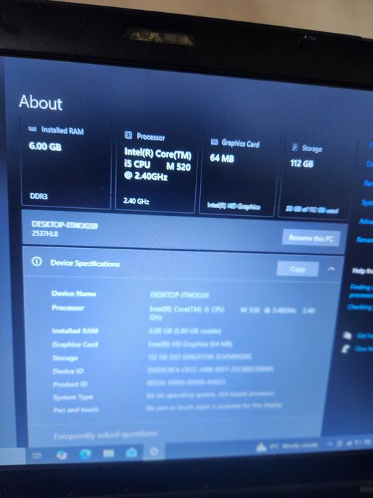 Laptop Office, Lenovo Think pad T410, 14 inci, i5, 6 GB, ssd, tst ilum