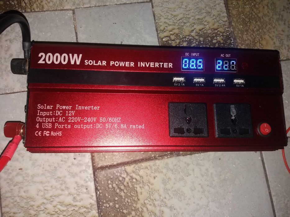 Invertor auto 12V 1000W putere pornire 2000W clesti 12V priza 220V