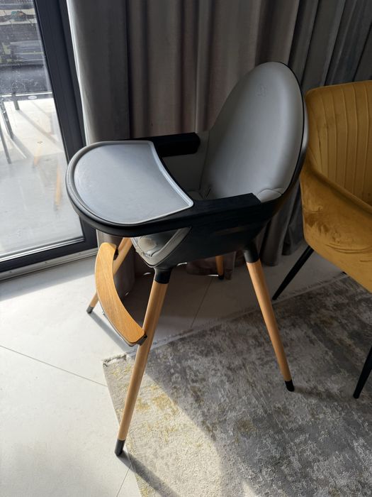 Scaun de masa 2 in 1 Kinderkraft Fini, Gri/Negru