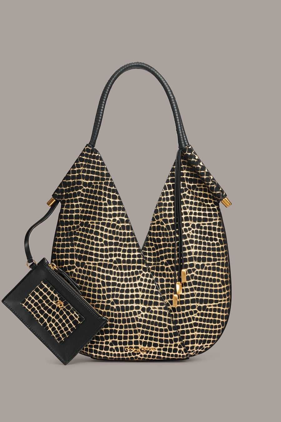 Geantă Donna Karan Baldwin Metallic Croco Mini Shoulder
