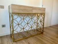 Comoda Mauro Ferretti, side table, depozitare bijuterii, auriu