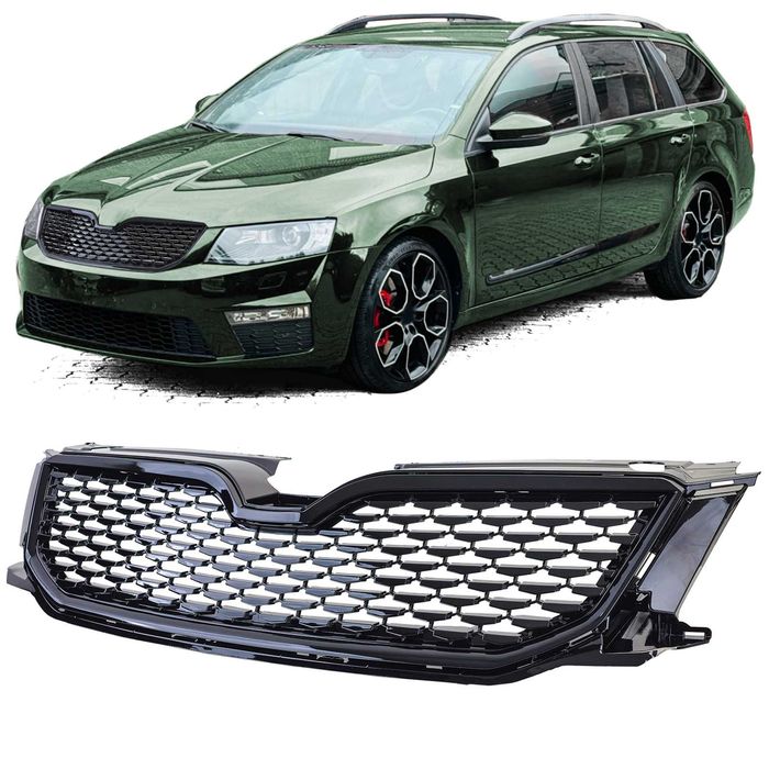 Grila radiator Sport RS neagra pentru Skoda Octavia 5E 12-17