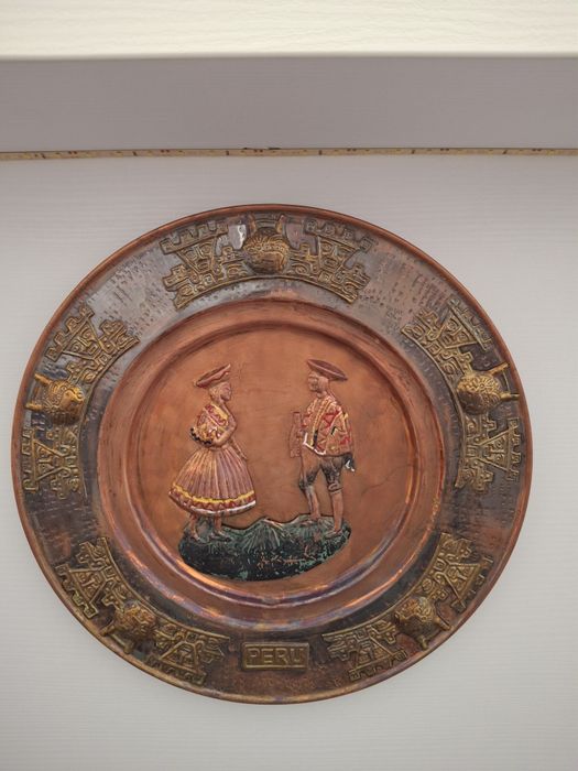 2 platouri decorative cupru/alama