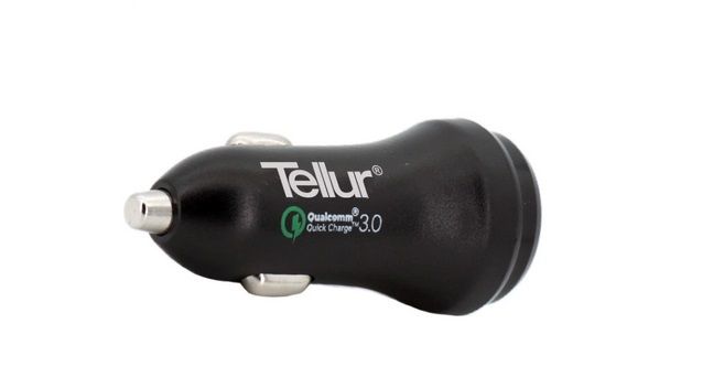 Incarcator auto Tellur, Quick Charge 3.0, 2xUSB, 5.4A, Negru