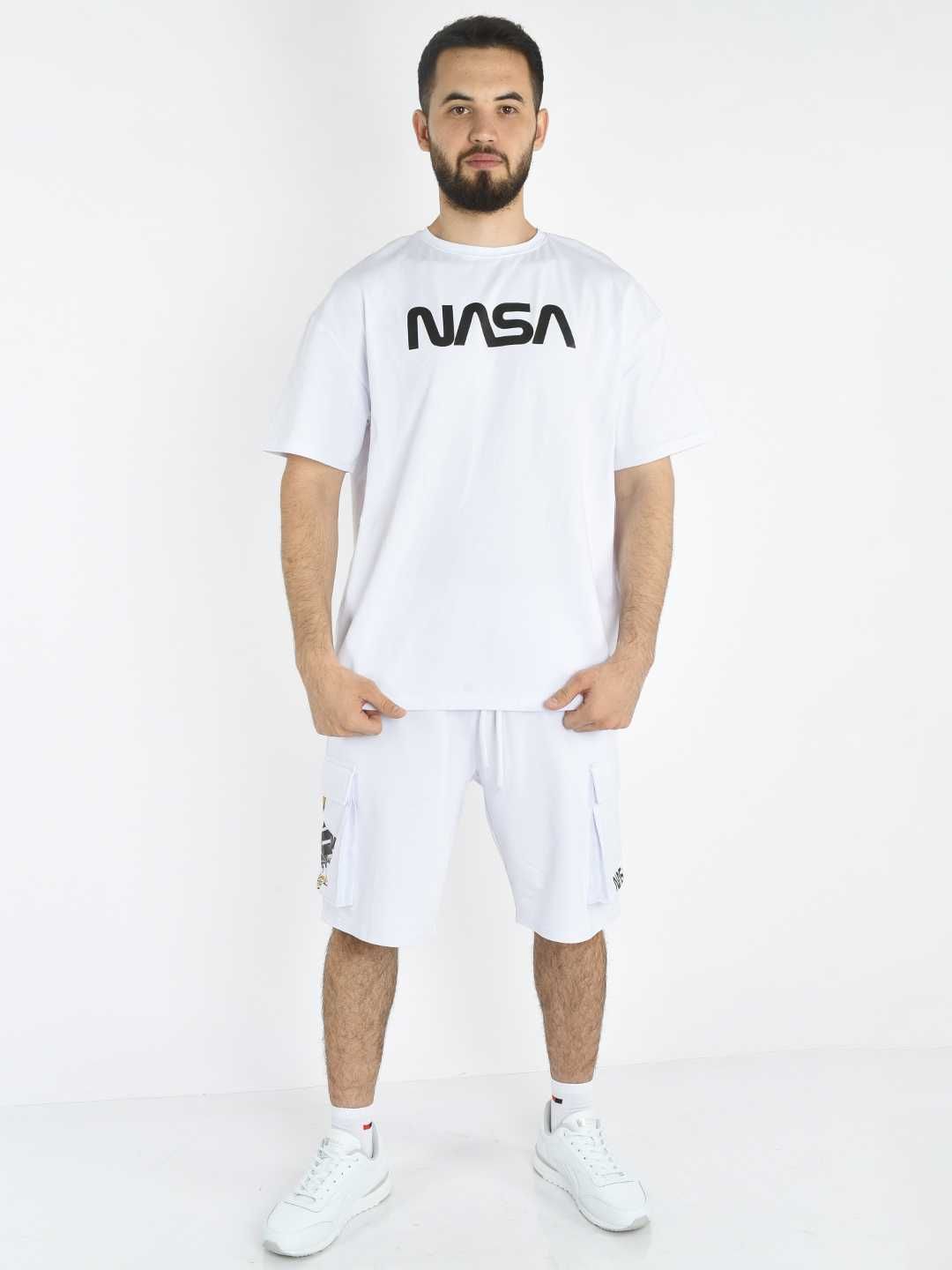 Мужской комплект двойка "NASA", унисекс, футболка и шорты на лето