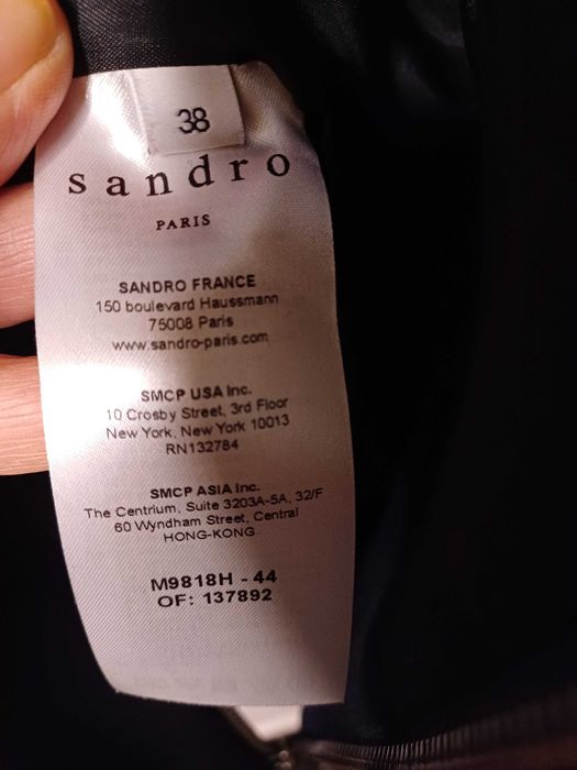 Palton lana bleumarin Sandro Paris