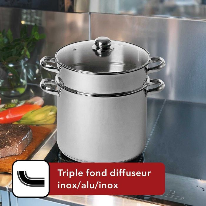 Тенджери 2 бр BAUMALU , Неръжд. стомана, инокс, ф30, 16л, ЛИПСВА КАПАК