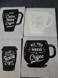 Set stickere model Coffee Mug - culori alb și negru