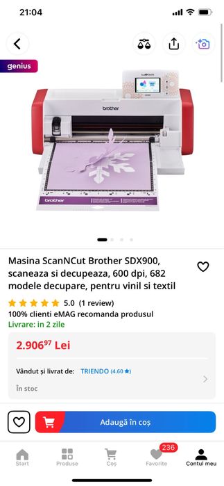 Masina ScanNcut Brother SDX900 scaneaza si decupeaza