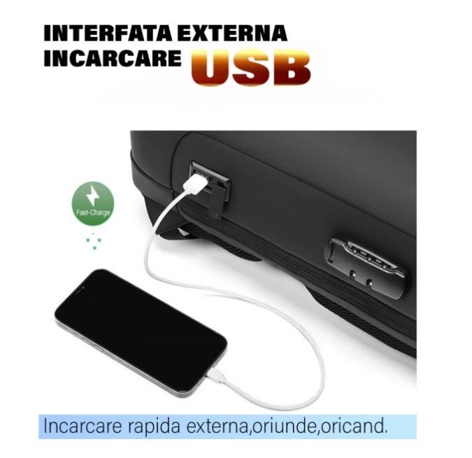 Rucsac laptop impermeabil multifunctional, 15.6 in,30x16x47 cm, Negru