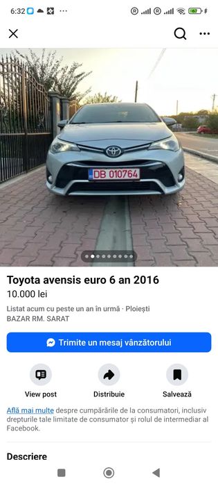 Toyota avensis euro 6 an 2016