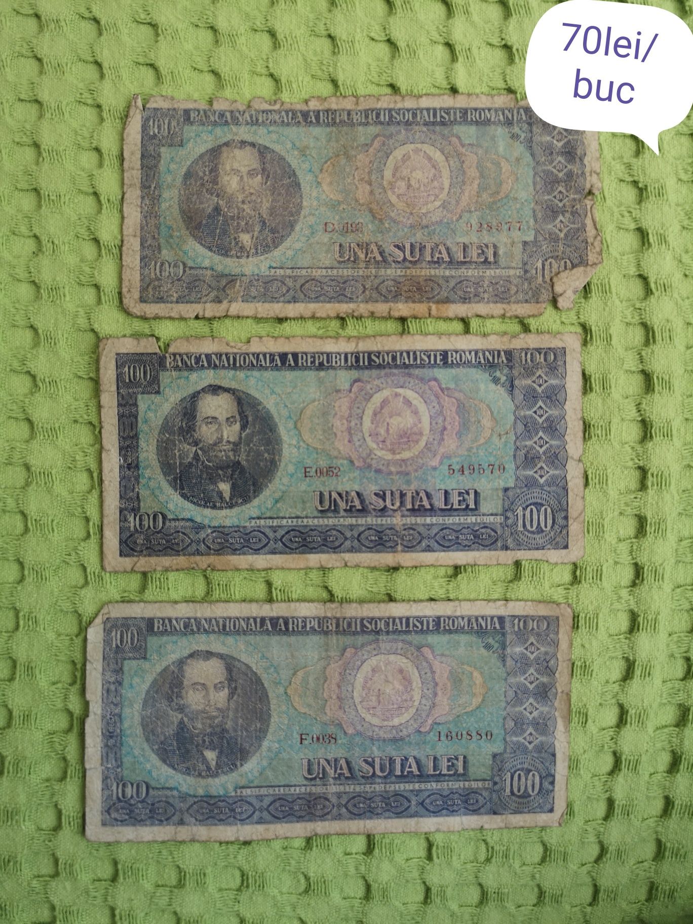 Vand bacnote 100lei din anul 1966