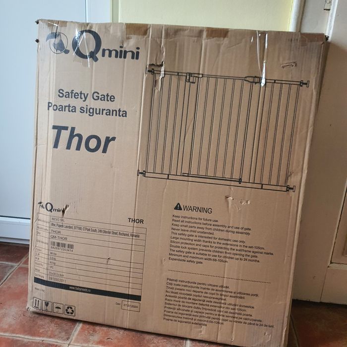 Vand Poarta siguranta Qmini Thor, 74 - 109.4 cm, Inchidere automata