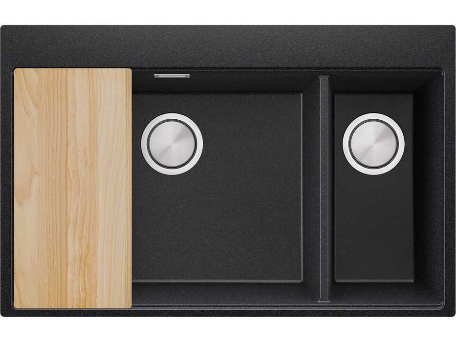 Графит кухненска гранитна мивка Осло 80 Duo Top 780x500 мм