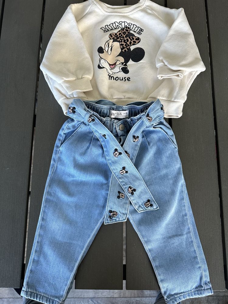 Есенна блузка Zara и дънки,9-12 месеца 80 см.