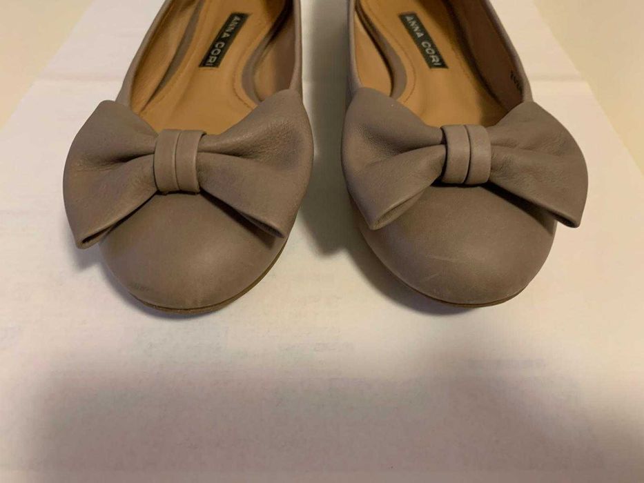 Balerini piele naturala Anna Cori, marime 37, bej taupe