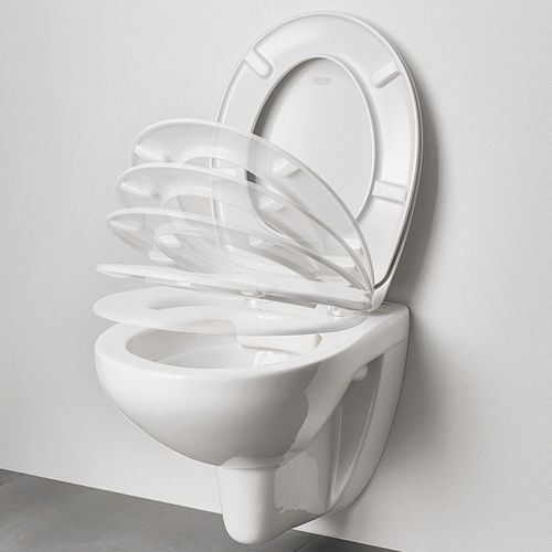 Нови тоалетна чиния Grohe Bau Ceramic Rimless и капак забавено падане