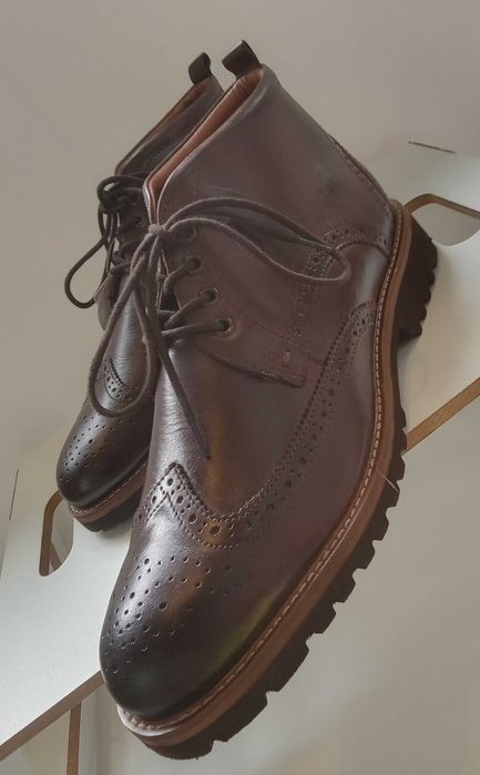 Ghete lace up 45 brogue premium Tataly Italy piele naturala