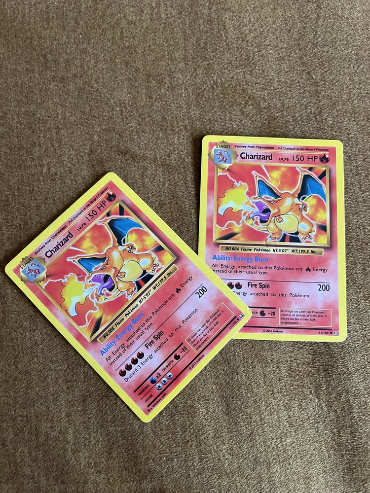 2 x Pokemon Card Charizard Originale