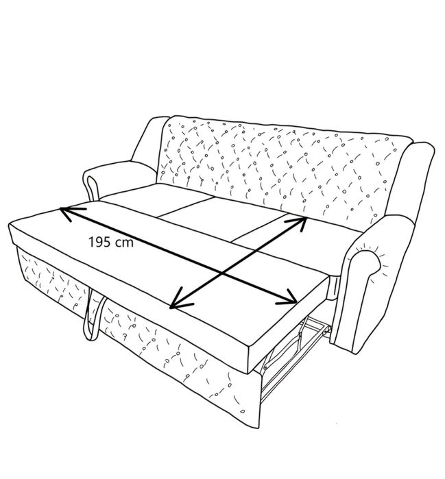 Canapea extensibila 3 locuri Ferdinand, negru, 237 x 90 x 105 cm, 2C
