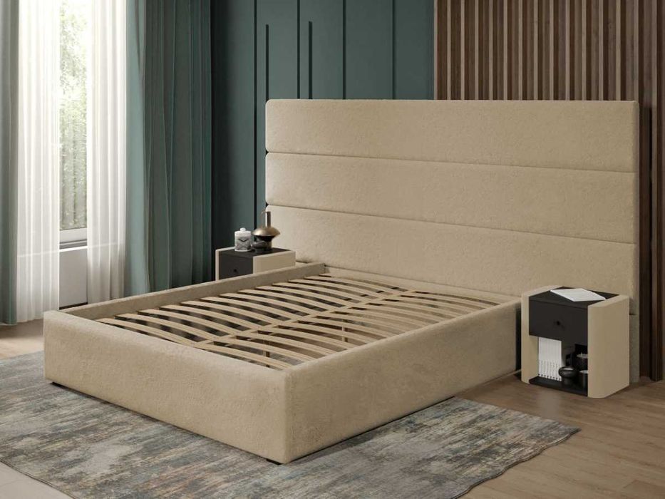 Pat tapitat Hera fix 270 x 144 C1 cu blanita plusata Crem Lapit 29