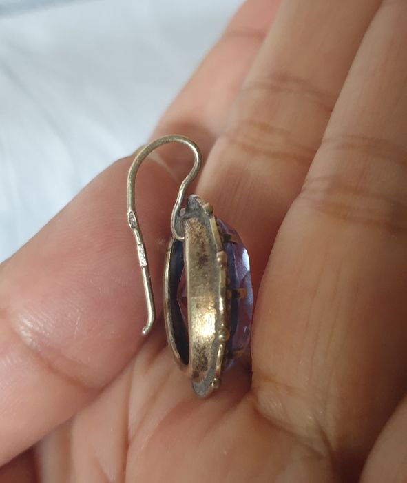 Серьги серебро 875 проба Красная пресня