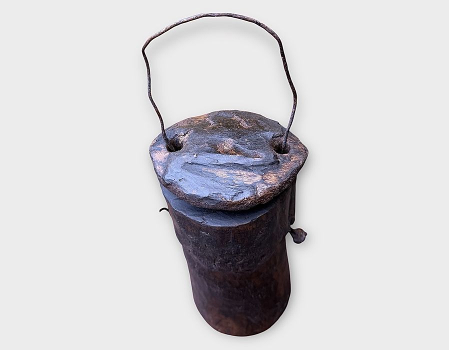 Recipient mobil taranesc vechi lemn corn raritate