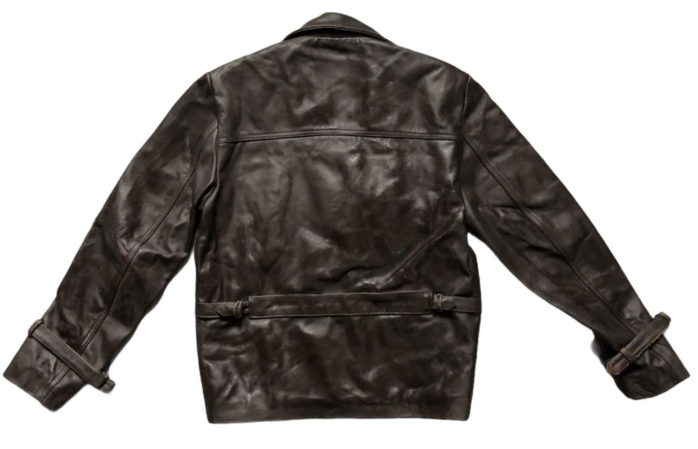 Geaca Piele Naturala LEATHER WORLD Biker Barbati | Marime M (Maro)