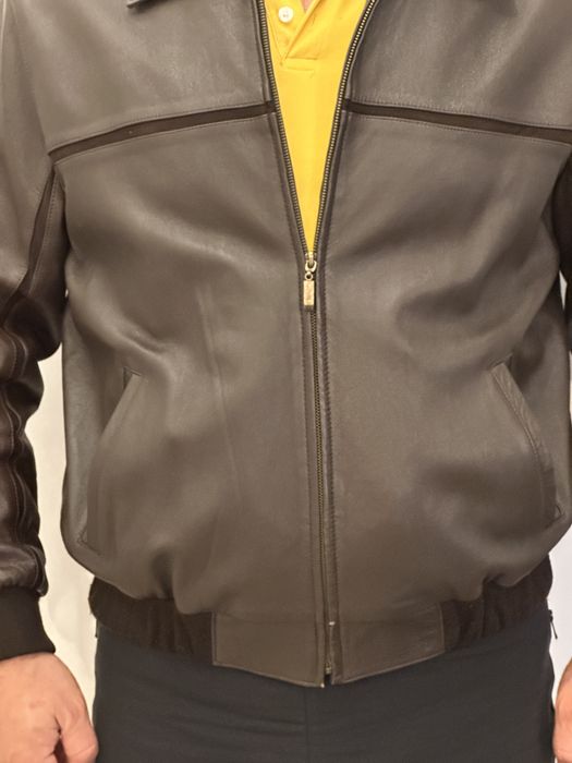 Haina/ jacheta de piele maro, L-XL, impecabila