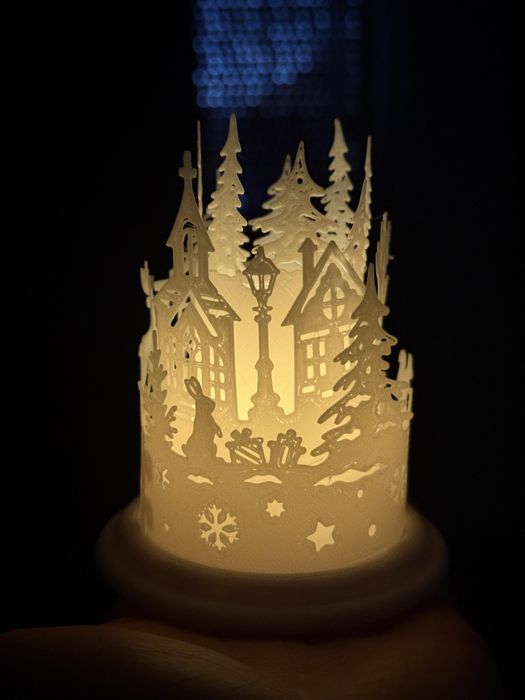 Decoratiune/Ornament 3D Craciun Iluminat LED, 8.6x10.6cm