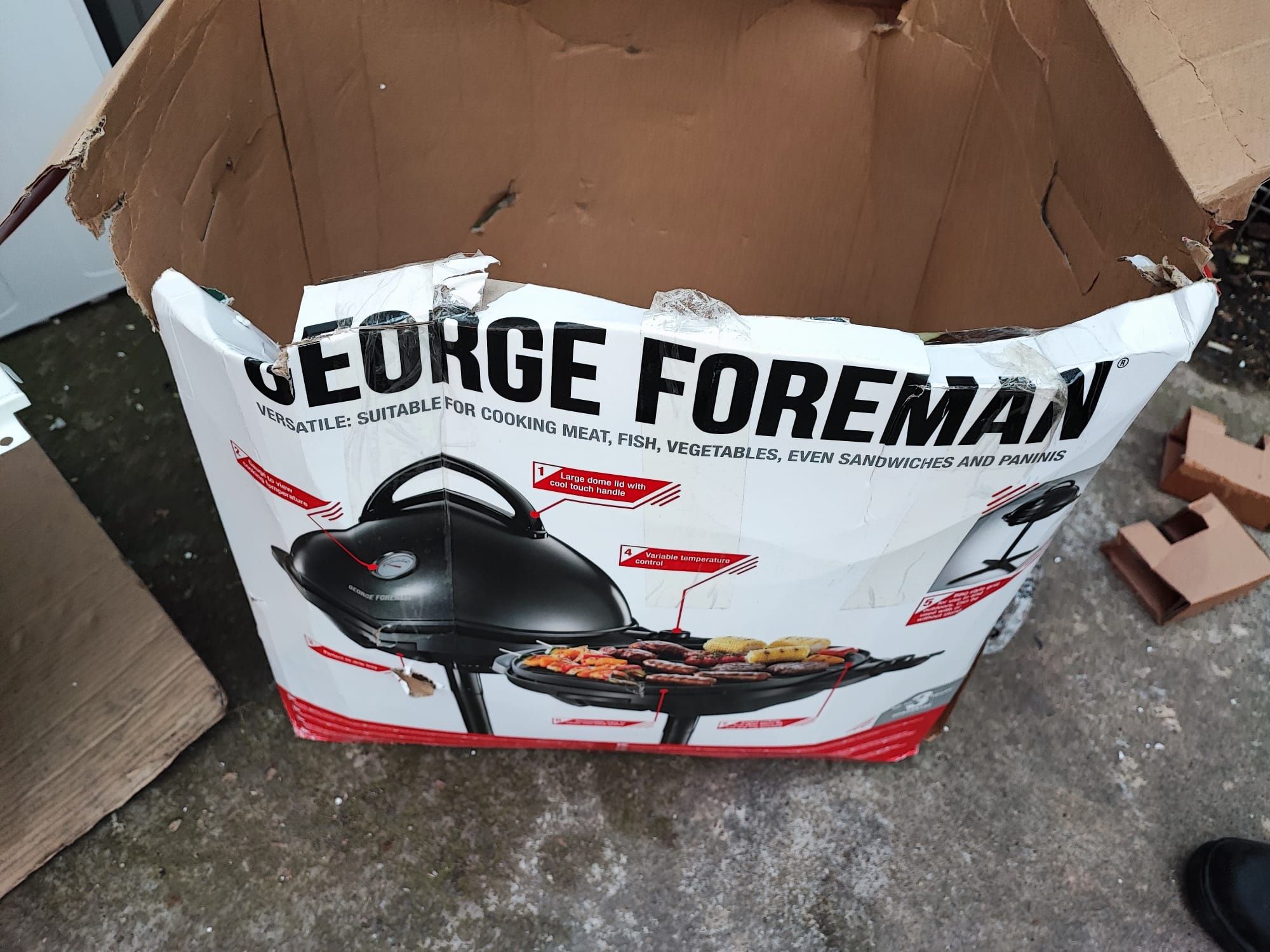 Gratar electric George Foreman 22460-56, 2400 W, Utilizare in exterior