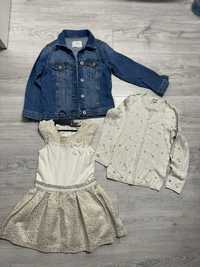 Lot Geaca Zara+rochita  Max Studio,*pulover H&M marime 122, impecabila