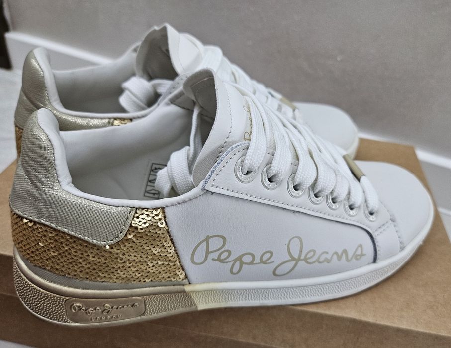 Бели Кожени обувки Pepe Jeans London 36 номер