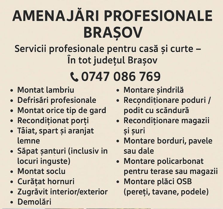 Amenajării curți Brașov