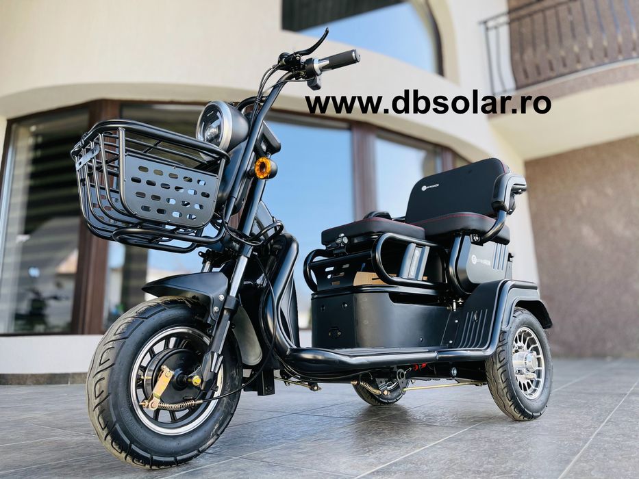 Tricicleta Electrica cu 2 Locuri Baterie 20Ah Scuter Triciclu 650W ‼️