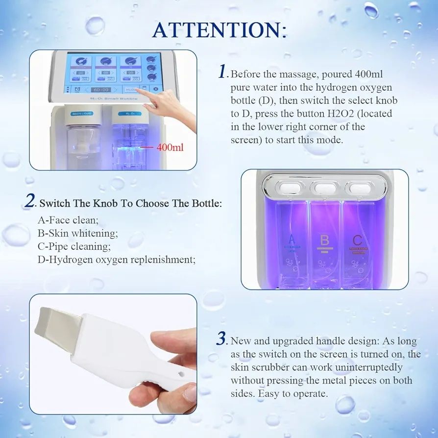 Професионален козметичен апарат за лице "6 в 1 H2O2 Hydro Oxygen