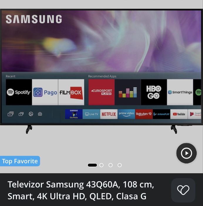Televizor Samsung Smart QLED 4K 43Q60A