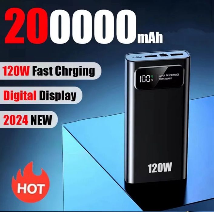 Преносима батерия 120W Fast Charging USB мощно зарядно телефон iphone